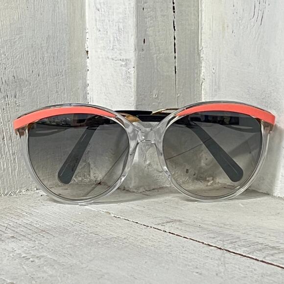 Dior Metaleyes 1 6OCIZ Transparent/Coral/Black Frame Gray Lens Round Sunglasses - Picture 2 of 5